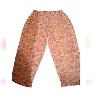 Women's Fleece PJ Bottoms Light Pink & Gray Floral